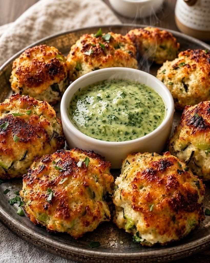 Cheesy Chicken Fritters