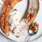 Cinnamon Baked Bananas with Pecans & Ice Cream