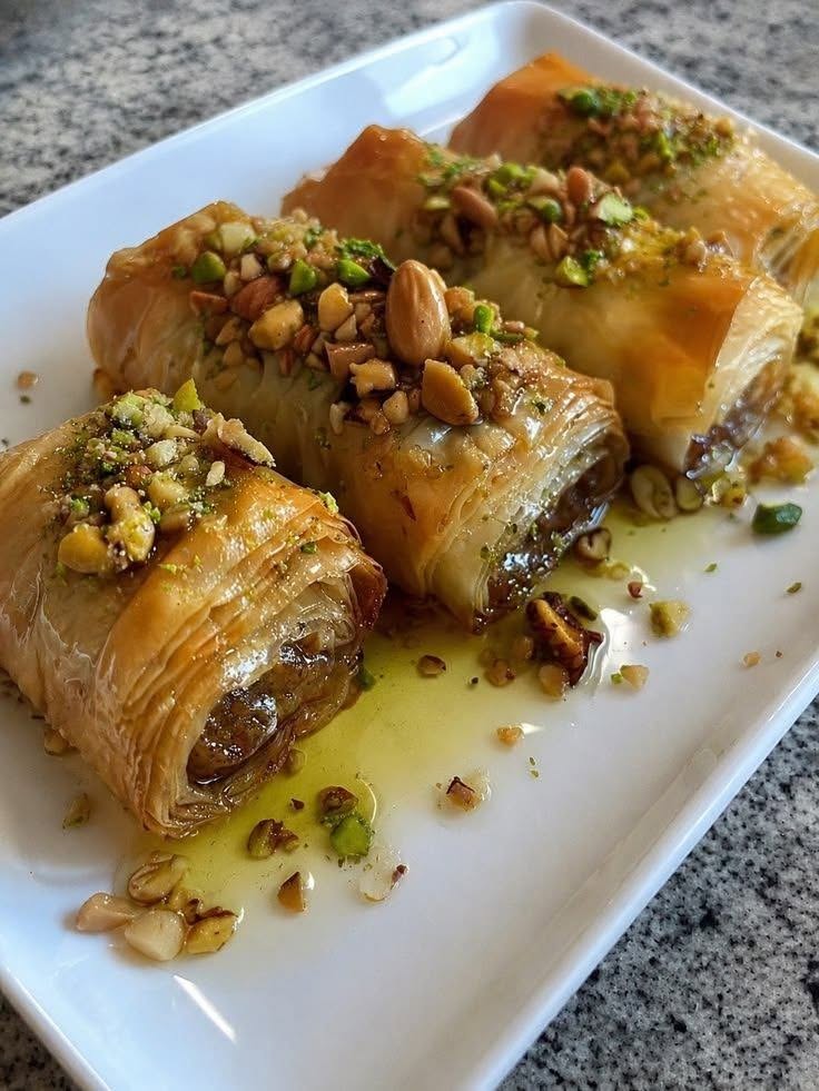 Vegan Baklava Rolls 🥜🍯✨