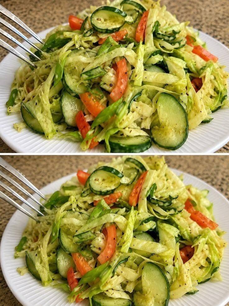 Cucumber and Chinese Cabbage Salad With Vegan Yogurt Dressing