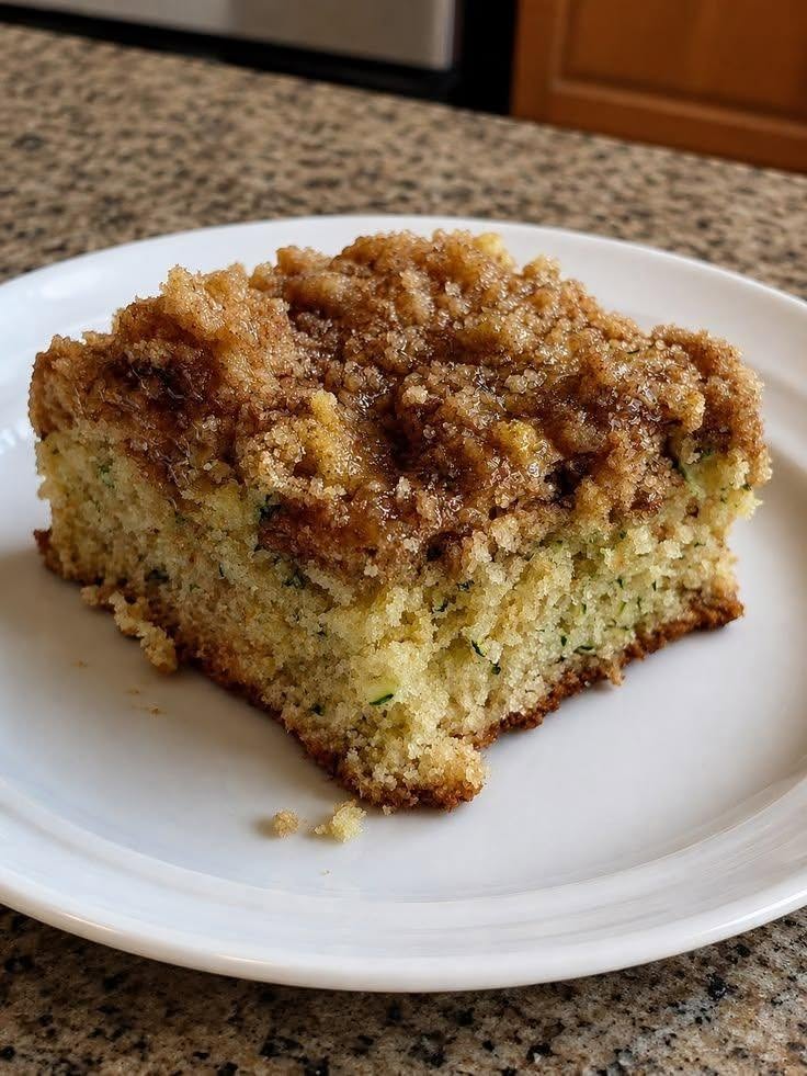 Vegan Buttery Cinnamon Zucchini Crumb Cake