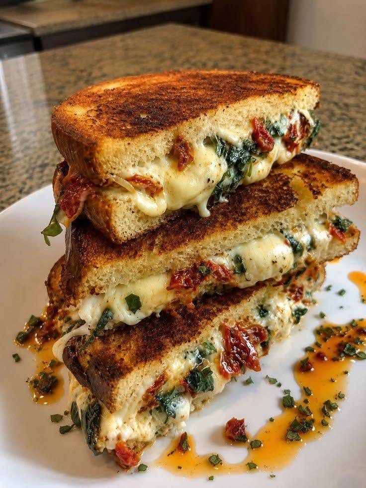 Vegan Sun-Dried Tomato & Spinach Grilled Cheese