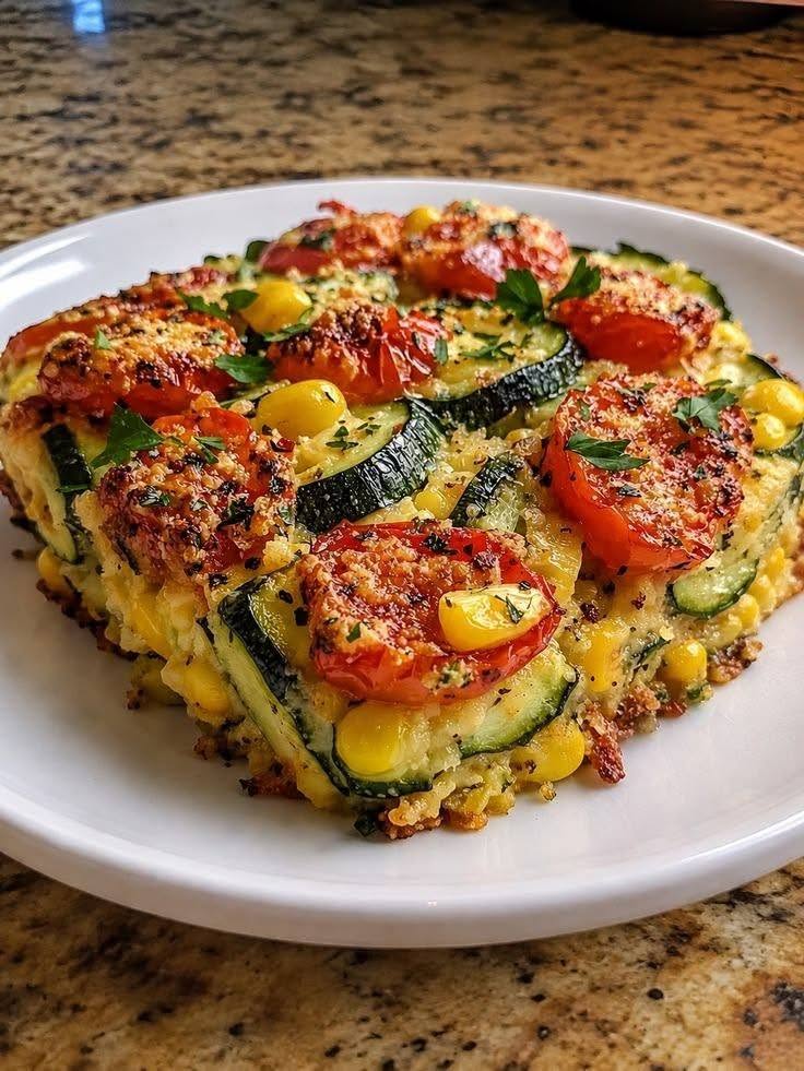 Vegan Zucchini Corn Tomato Bake with Parmesan Crust ๐ฟ๐
๐ฝ 1 Vegan Zucchini Corn Tomato Bake with Parmesan Crust ๐ฟ๐
๐ฝ