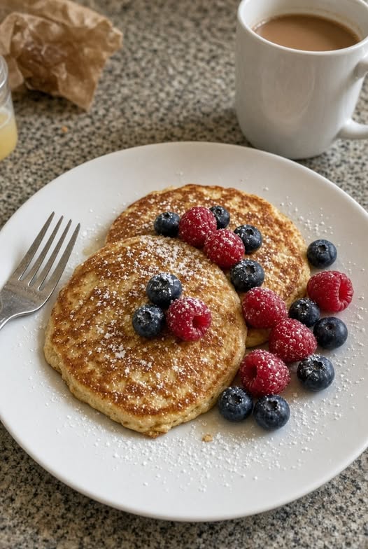 No-Mix Banana Pancakes with Berries