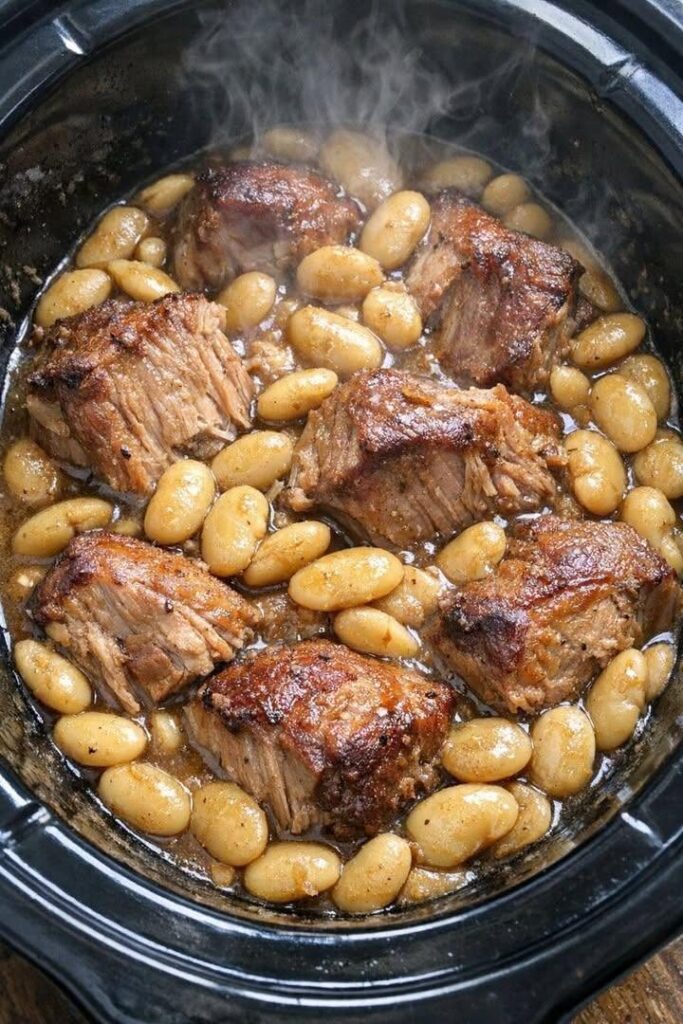 Slow Cooker Amish Pork and Butter Beans 1 Slow Cooker Amish Pork and Butter Beans