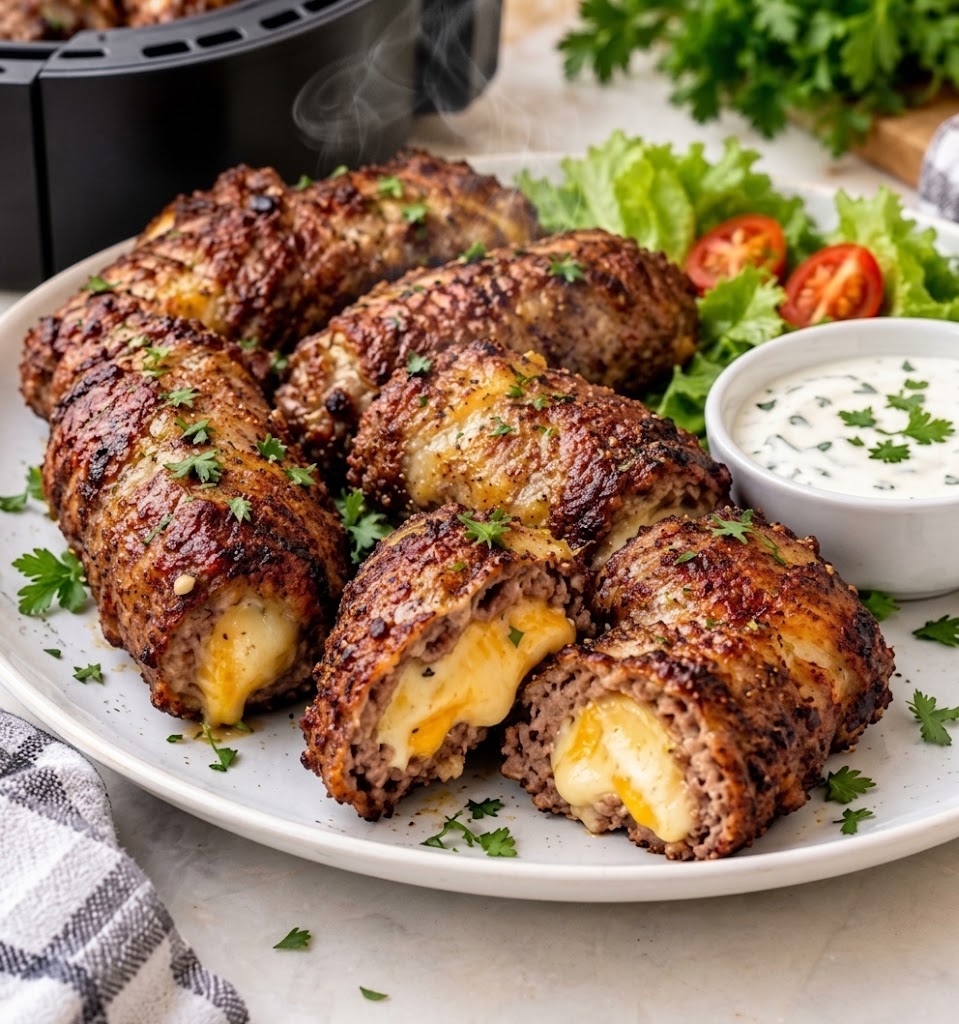 Crispy Air Fryer Beef & Cheese Roll-Ups 1 Crispy Air Fryer Beef & Cheese Roll-Ups
