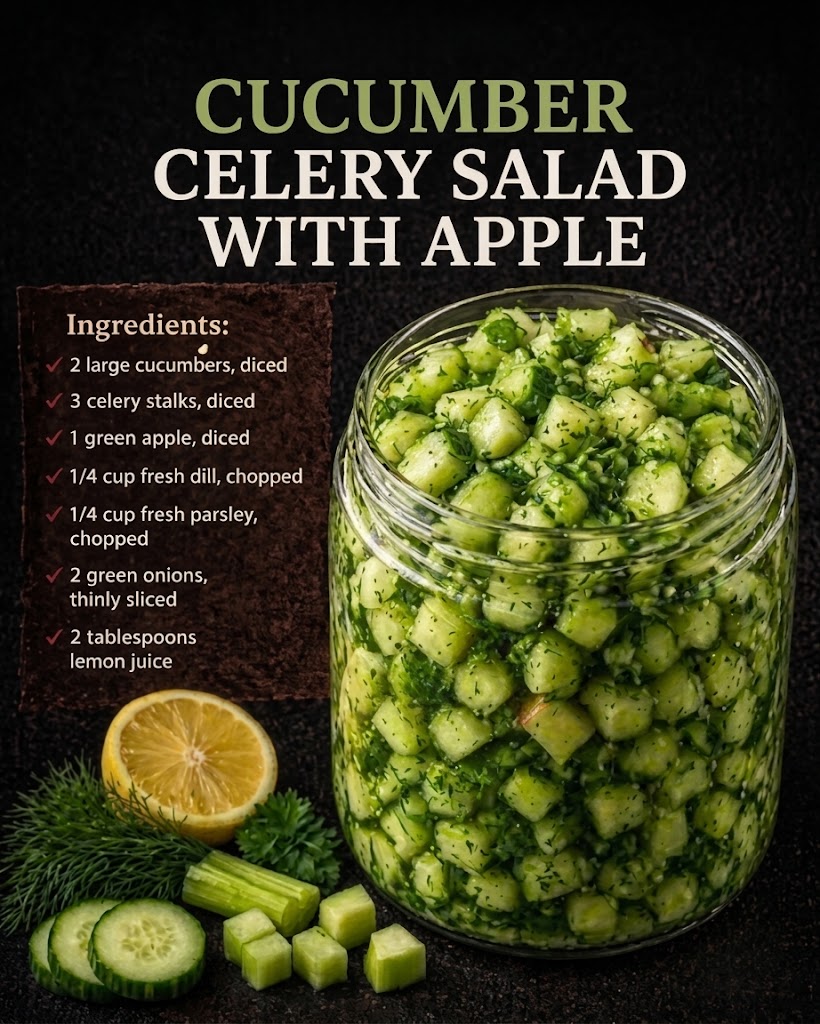 Cucumber Celery Salad with Apple
