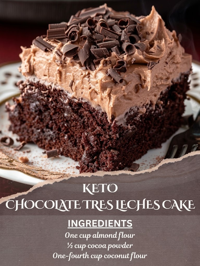 Chocolate Tres Leches Cake — Only 3g Net Carbs 🍫🥛 1 Chocolate Tres Leches Cake — Only 3g Net Carbs 🍫🥛