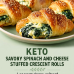 Keto Savory Spinach and Cheese Stuffed Crescent Rolls 🥐🧀🌿