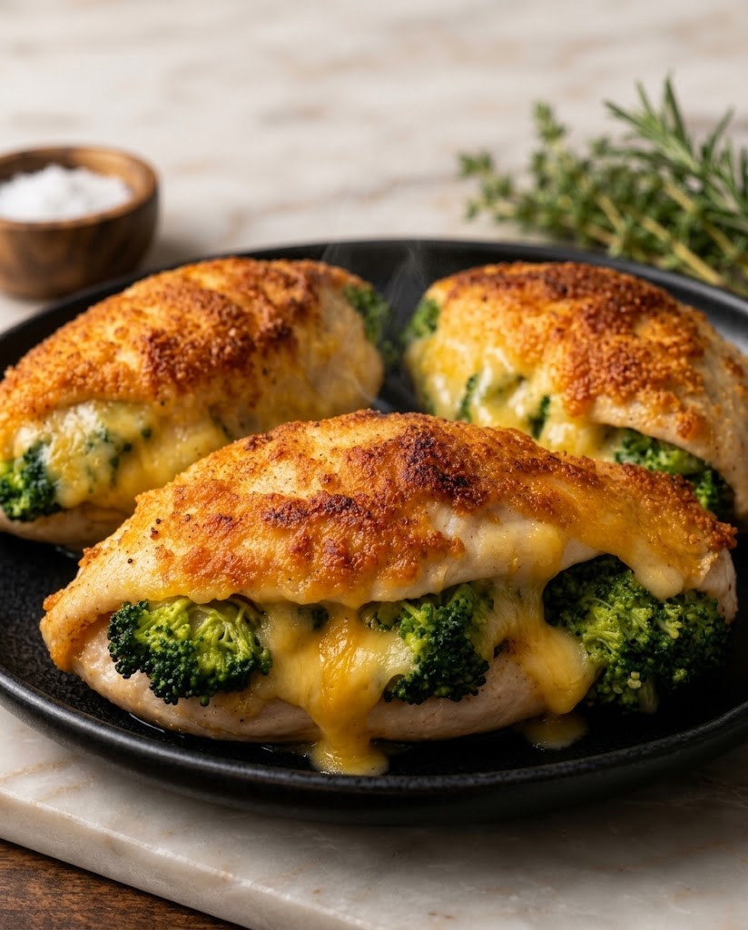 Chicken & Broccoli Stuffed with Cheese 1 Chicken & Broccoli Stuffed with Cheese