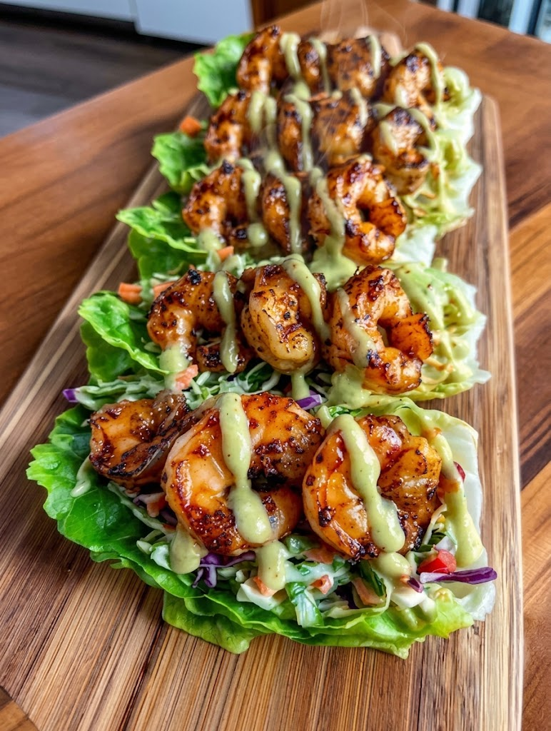 Taco Shrimp Lettuce Boats 1 Taco Shrimp Lettuce Boats