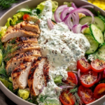 🥗 Grilled Chicken Salad with Tzatziki Sauce