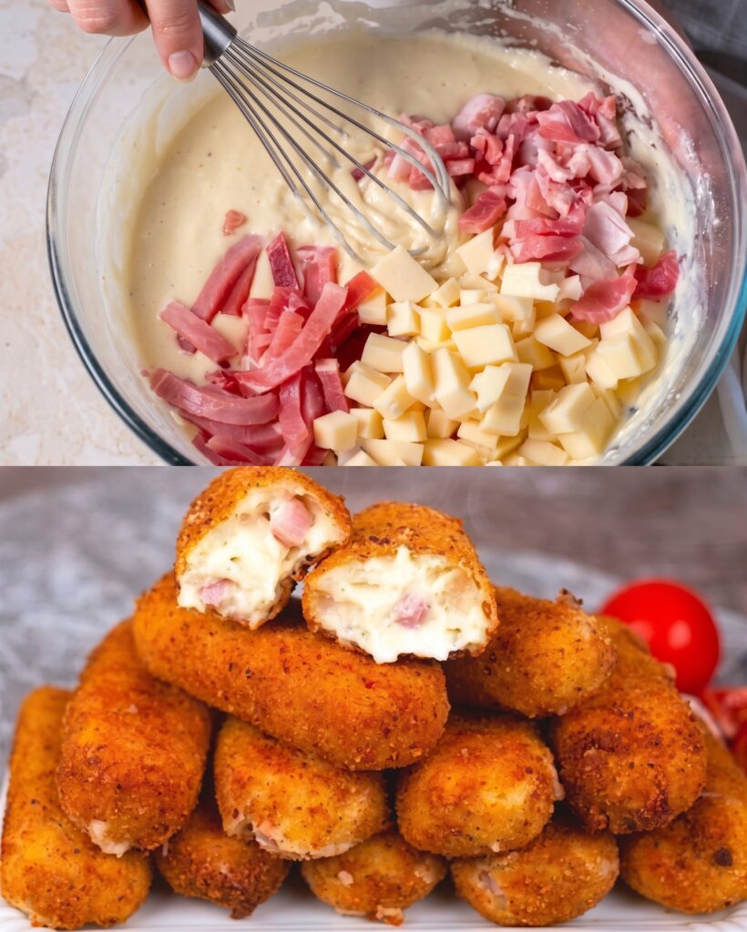 Air Fryer Cheese and Ham Croquettes 1 Air Fryer Cheese and Ham Croquettes