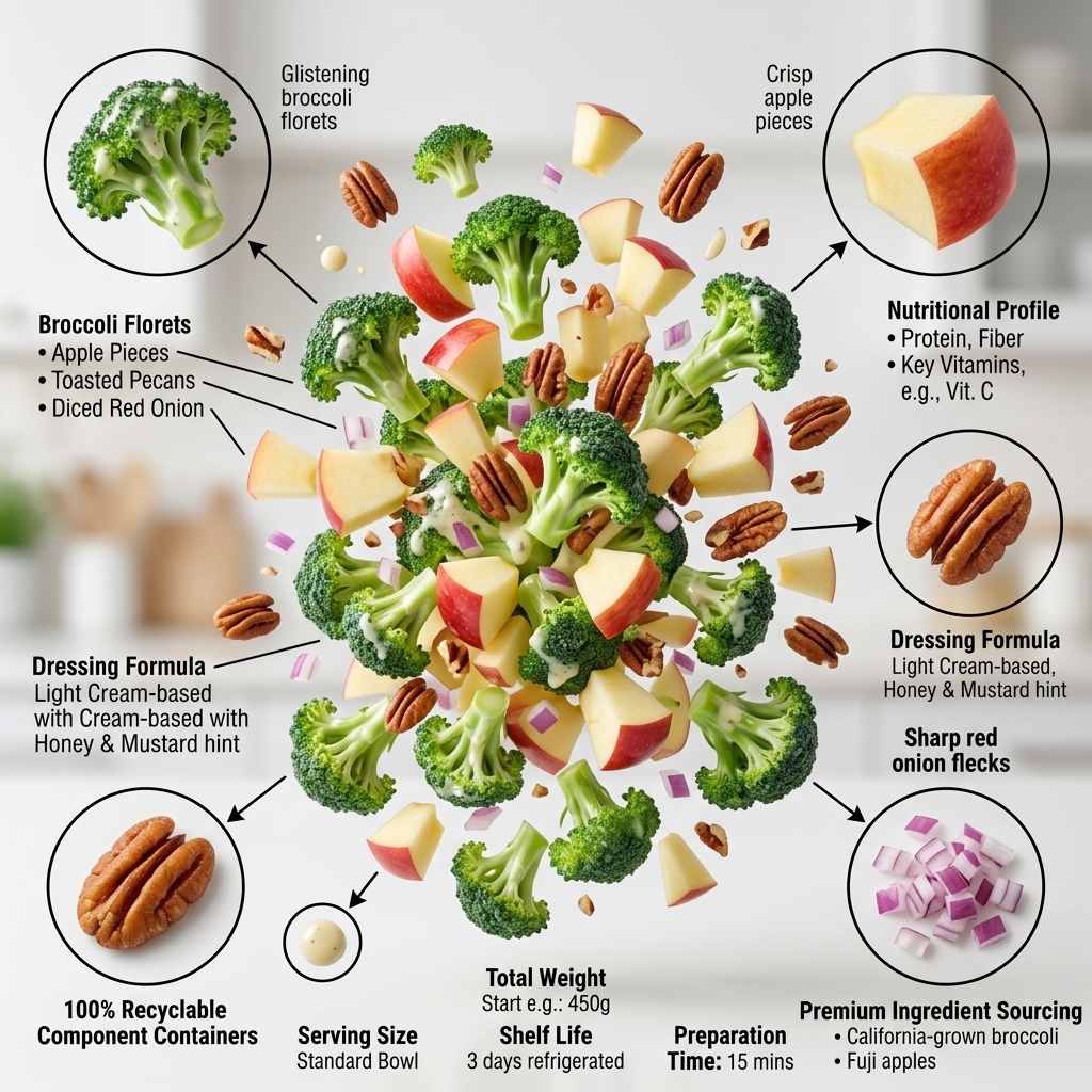 Creamy Broccoli Apple Salad with Toasted Pecans 1 Creamy Broccoli Apple Salad with Toasted Pecans