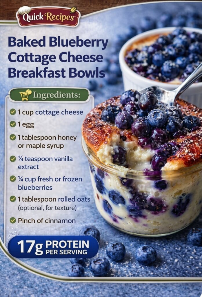 Baked Blueberry Cottage Cheese Breakfast Bowls 1 Baked Blueberry Cottage Cheese Breakfast Bowls