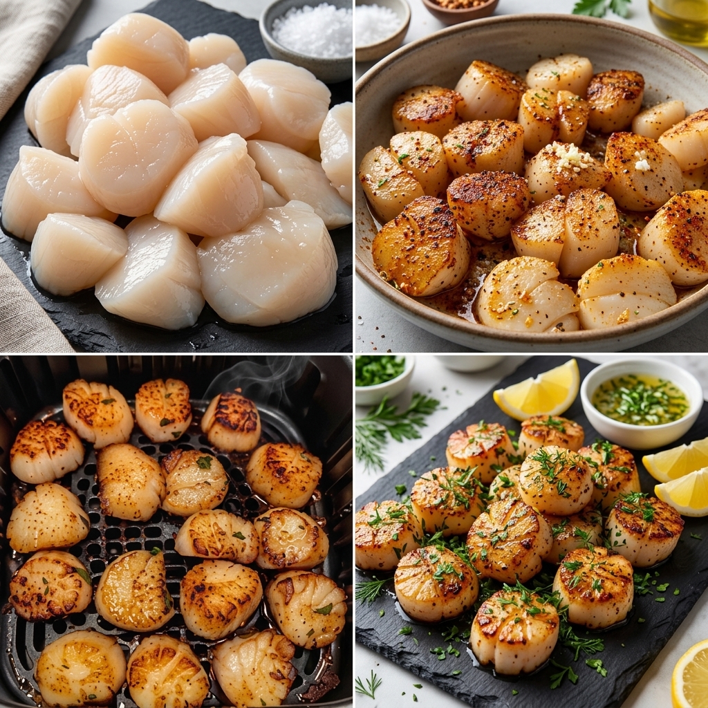 Air-Fried or Pan-Seared Scallops (Diabetic-Friendly)