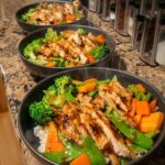 Honey Garlic Chicken Veggie Rice Bowls