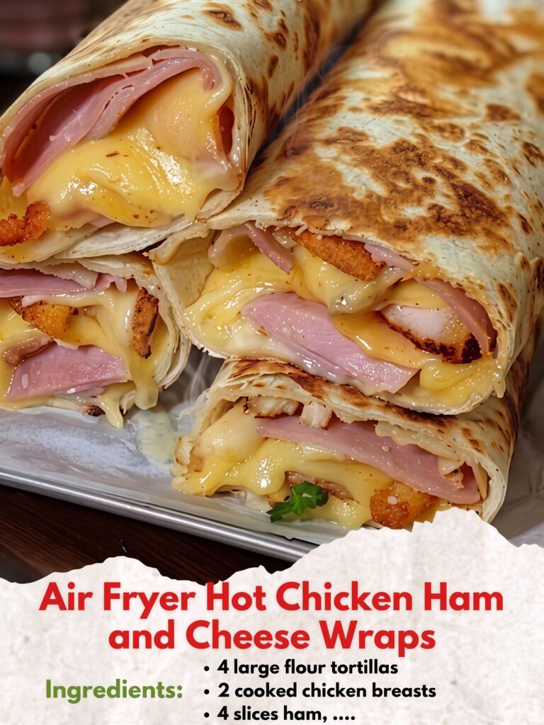 Air Fryer Hot Chicken Ham & Cheese Wraps