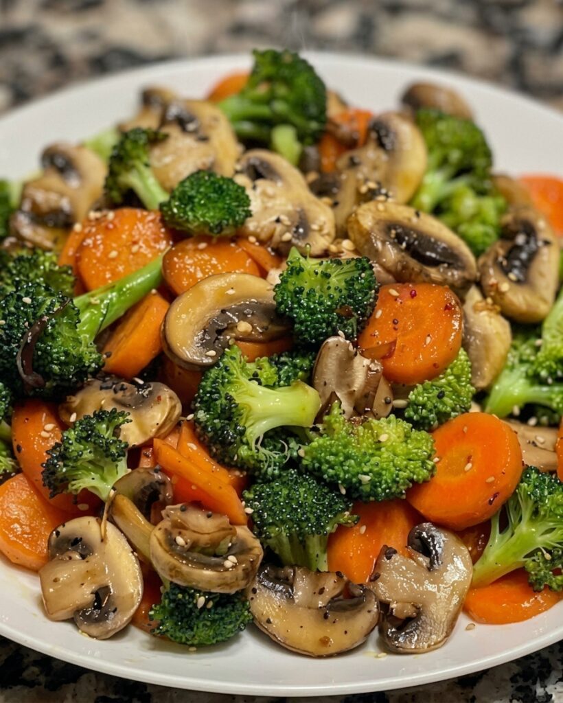 Broccoli, Carrot, and Mushroom Stir-Fry