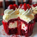 Low-Carb Strawberry Cheesecake Red Velvet Cupcakes