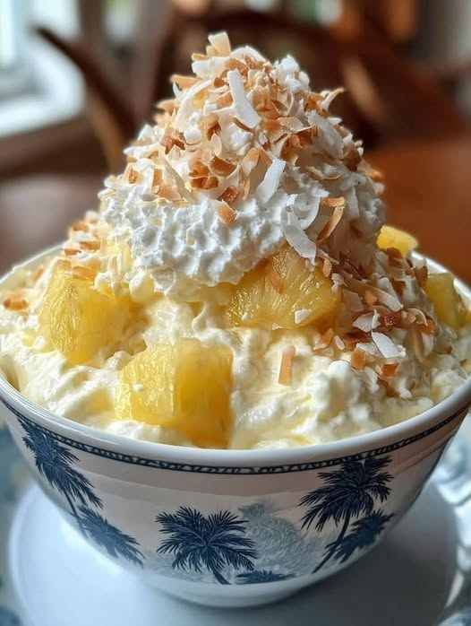 Vegan Hawaiian Pineapple Coconut Fluff – Cool, Creamy, Fruity & Full of Island-Inspired Flavor