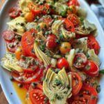 Vegan Refreshing Tomato and Artichoke Salad with Capers