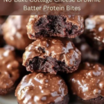 May be an image of text that says No Bake Cottage Cheese Brownie Batter Protein Bites