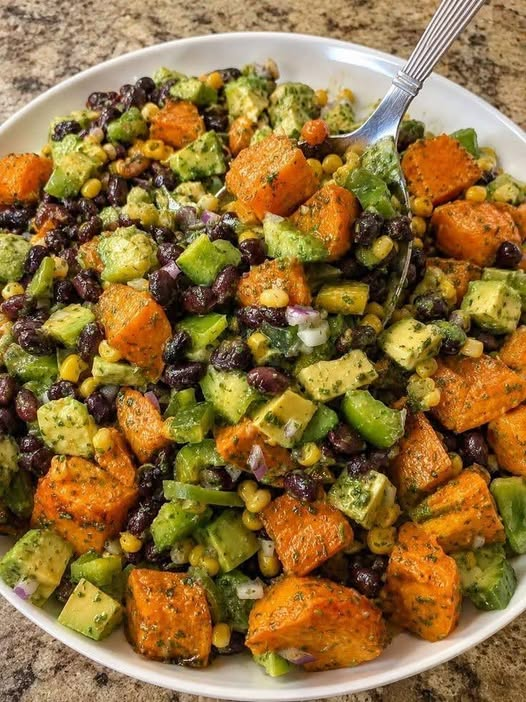 Black Bean Salad with Roasted Sweet Potatoes