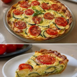Vegan Crustless Zucchini Tomato Quiche