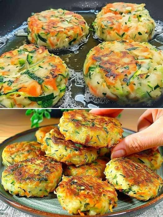Zucchini & Carrot Fritters 1 Zucchini & Carrot Fritters