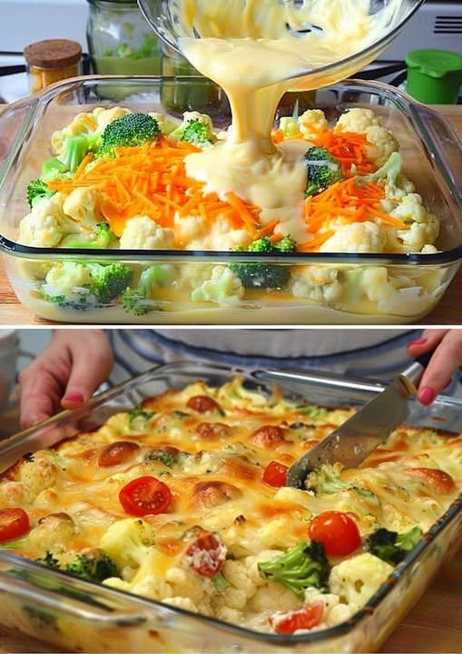 Baked Broccoli and Cauliflower Casserole