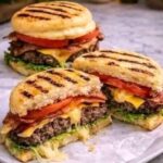 Grilled English Muffin Cheeseburger