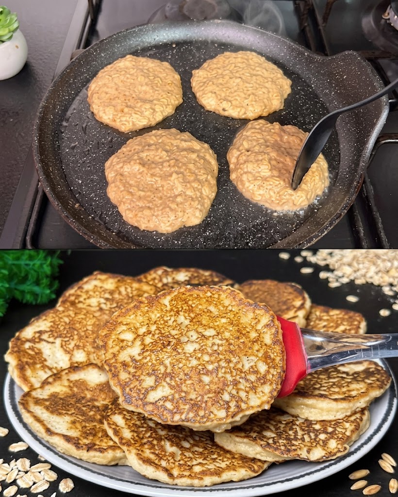 Healthy Oatmeal Apple Pancakes