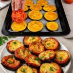 Air Fryer Eggplant Pizzas with a Green Salad