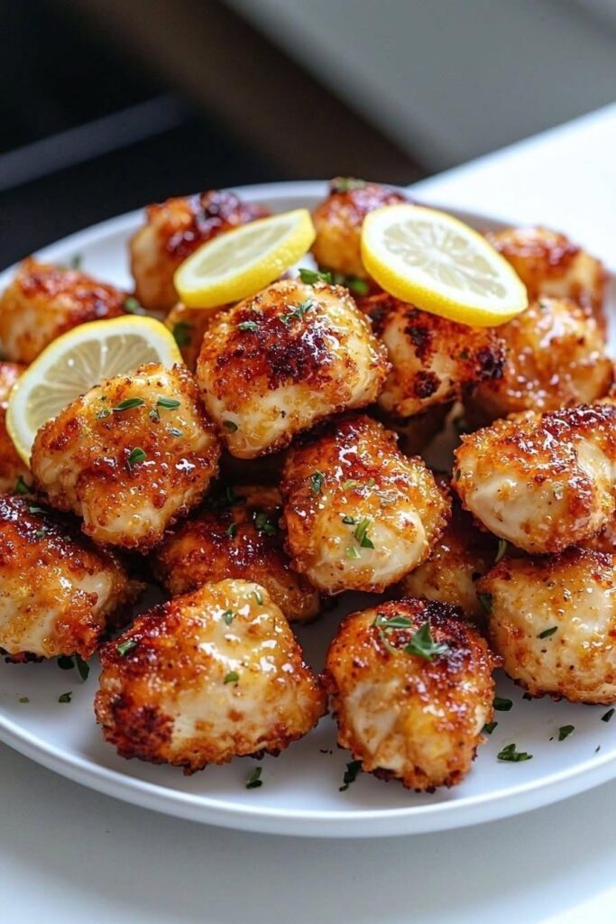 Air Fryer Lemon Garlic Chicken Bites