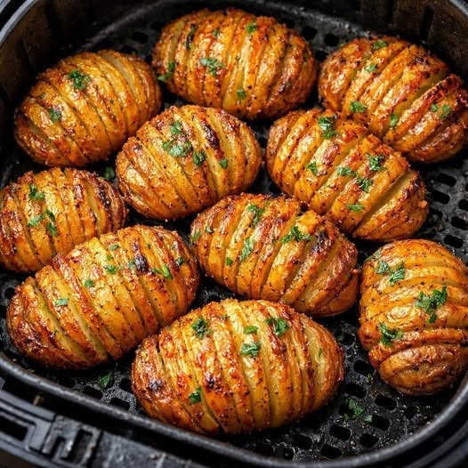 Air Fryer Baked Potatoes in Round Shape