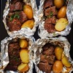 Air Fryer Garlic Steak and Potato Foil Packets