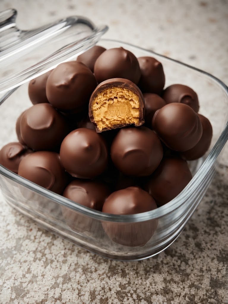 Three Ingredient No-Bake Chocolate Peanut Butter Balls 1 Three Ingredient No-Bake Chocolate Peanut Butter Balls