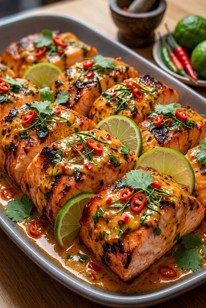 Honey Garlic Dijon Glazed Salmon