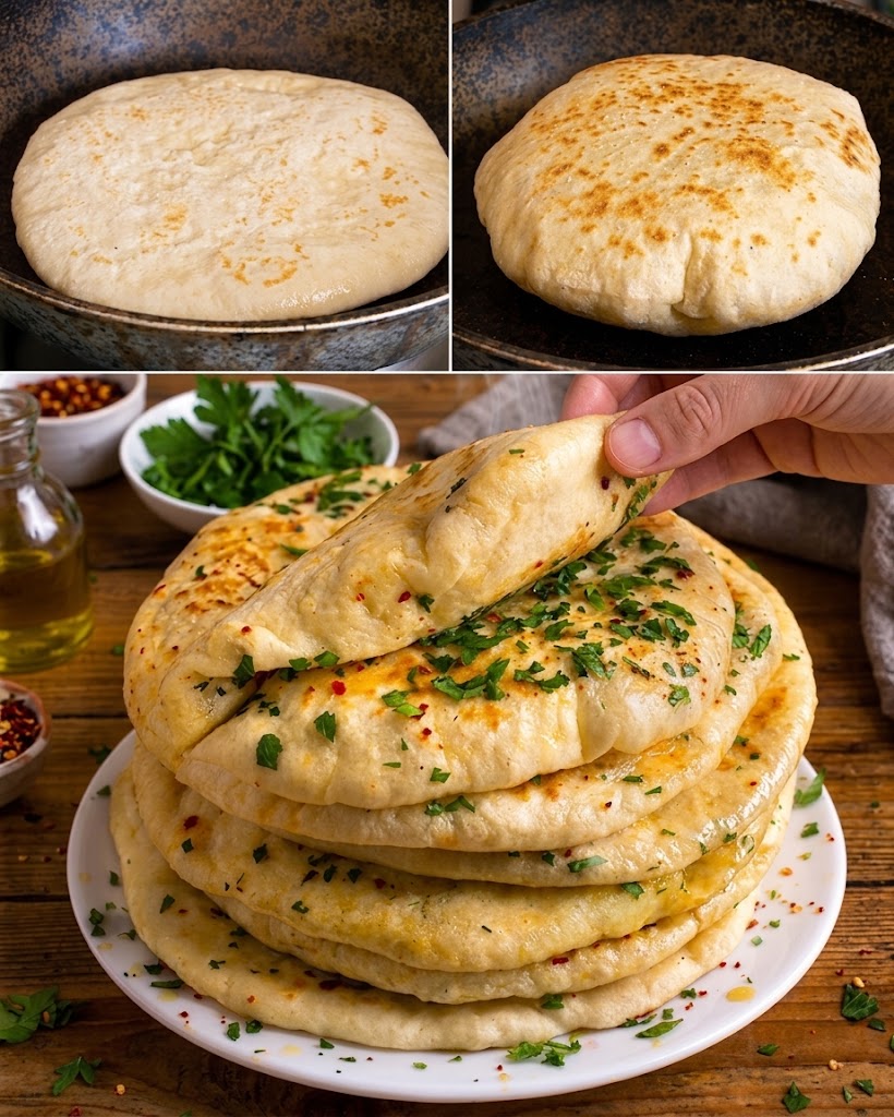 Cheese-Stuffed Skillet Flatbreads