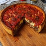 Chicago-Style Deep Dish Meat & Cheese Pizza