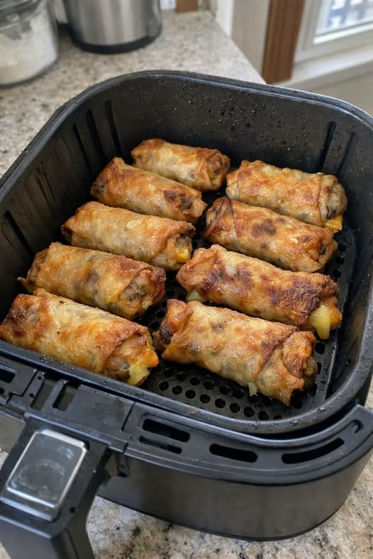 Air Fryer Cheeseburger Egg Rolls