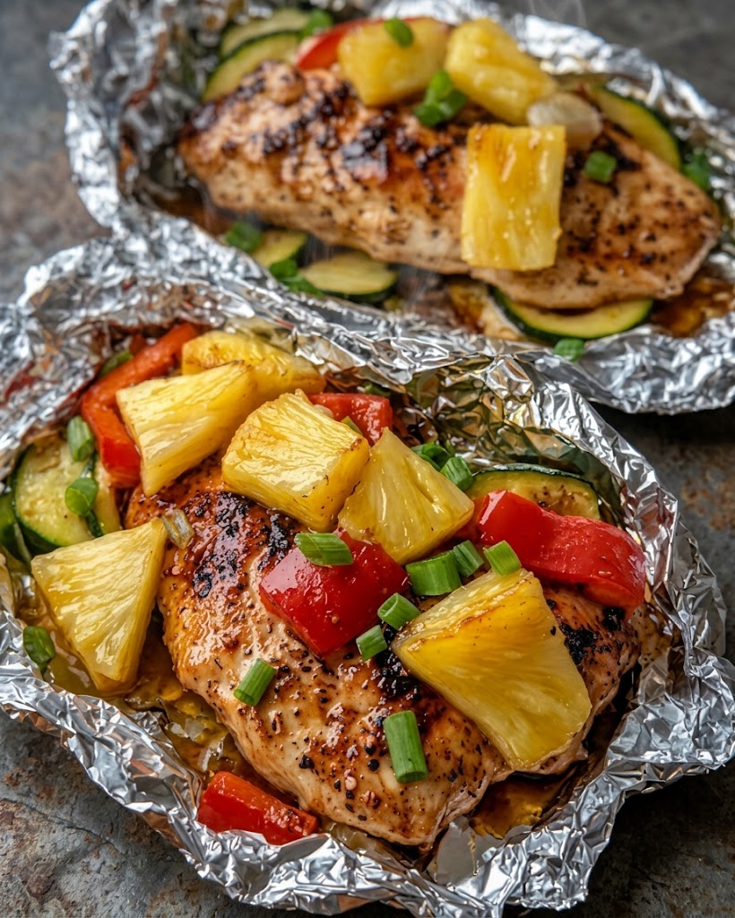 Teriyaki Chicken and Pineapple Foil Packets