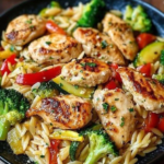 Low-Carb Lemon Chicken Orzo with Veggies